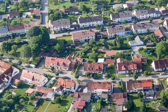 Ramberg settlement in the district Riedlingen in Donauwörth in the state Bavaria, Germany from the drone perspective