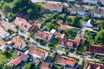 Aerial photograpy of Ramberg settlement in the district Riedlingen in Donauwörth in the state Bavaria, Germany
