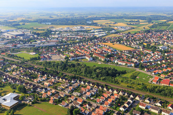 Nordstraße and Südstraße on the railway line in the district Riedlingen in Donauwörth in the state Bavaria, Germany