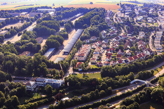 Former barracks area (Alfred Delp Quarter) and residential area south of Dr. Loeffellad St. in Donauwörth in the state Bavaria, Germany