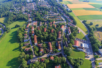 Residential area between Benno-Benedicter-Straße and Parkstr in Donauwörth in the state Bavaria, Germany