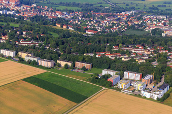 Apartment blocks in Zur Eichenstraße in Donauwörth in the state Bavaria, Germany