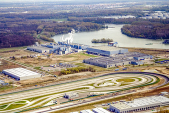 Oberwald Industrial Estate: Daimler Truck Testing Site in Wörth am Rhein in the state Rhineland-Palatinate, Germany