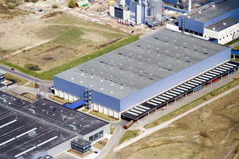Building and production halls on the premises of Papierfabrik Palm GmbH & Co. KG in the district Industriegebiet Woerth-Oberwald in Woerth am Rhein in the state Rhineland-Palatinate, Germany