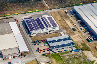 Oberwald industrial area, Nuss forwarding company, SKA headquarters in Wörth am Rhein in the state Rhineland-Palatinate, Germany