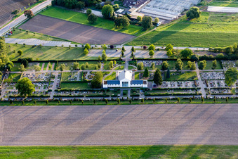 Crematory and funeral hall for burial in the grounds of the cemetery in Reilingen in the state Baden-Wurttemberg, Germany
