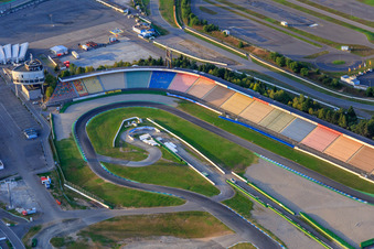 Main grandstand of the Hockenheimring Baden-Württemberg in Hockenheim in the state Baden-Wuerttemberg, Germany