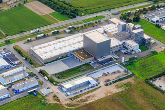 Anhalter Straße commercial area with Air-O-Tec GmbH, NewCoffee GmbH & Co. OHG and Aldi GmbH & Co. KG in Ketsch in the state Baden-Wuerttemberg, Germany