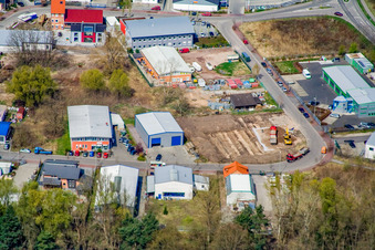 Aerial view of Industrial Park S in Jockgrim in the state Rhineland-Palatinate, Germany