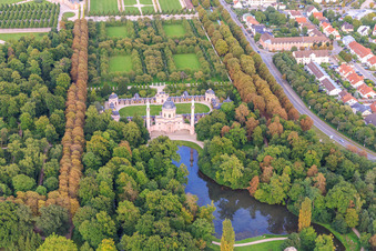 Oblique view of Mosque in the Schwetzingen Palace Gardens in Schwetzingen in the state Baden-Wuerttemberg, Germany