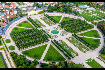 Building complex in the park of the castle Schloss Schwetzingen Mittelbau in Schwetzingen in the state Baden-Wurttemberg, Germany