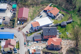 Aerial view of Mittelwegring in Jockgrim in the state Rhineland-Palatinate, Germany