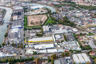 DHL Delivery Base South in the district Rheinau in Mannheim in the state Baden-Wuerttemberg, Germany
