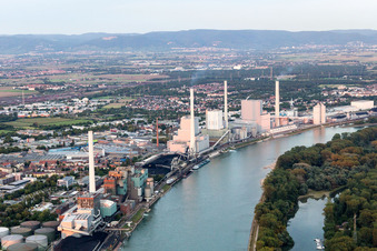 Aerial photograpy of GKM in the district Neckarau in Mannheim in the state Baden-Wuerttemberg, Germany