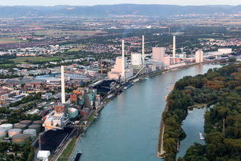 Oblique view of GKM in the district Neckarau in Mannheim in the state Baden-Wuerttemberg, Germany