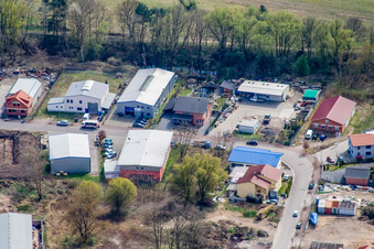 Aerial photograpy of Mittelwegring in Jockgrim in the state Rhineland-Palatinate, Germany