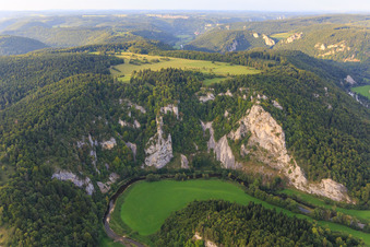 Aerial view of Danube Gorge in Buchheim in the state Baden-Wuerttemberg, Germany