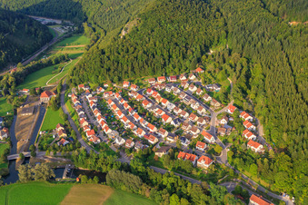 Bangeltstraße and canal from the Fridingen hydroelectric power station in Fridingen an der Donau in the state Baden-Wuerttemberg, Germany