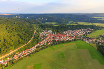 View from the north in Fridingen an der Donau in the state Baden-Wuerttemberg, Germany