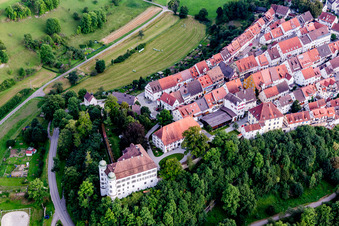 Aerial photograpy of Rear lock in Mühlheim an der Donau in the state Baden-Wuerttemberg, Germany