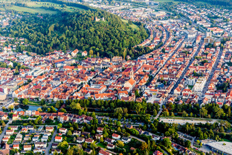 City view on the river bank of the river Danube in Tuttlingen in the state Baden-Wurttemberg, Germany