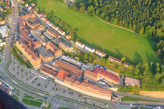 Aerial photograpy of Aesculap AG (B. Braun) in Tuttlingen in the state Baden-Wuerttemberg, Germany