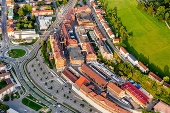 Aerial photograpy of Building and production halls on the premises of the pharmaceutical manufacturers B. Braun Vet Care GmbH in Tuttlingen in the state Baden-Wurttemberg, Germany
