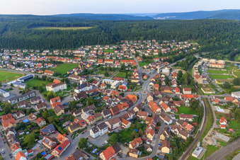Aerial view of Castle Square with St. Peter and Paul and Hector Children's Academy Immendingen in Upper Castle on the Steig in Immendingen in the state Baden-Wuerttemberg, Germany