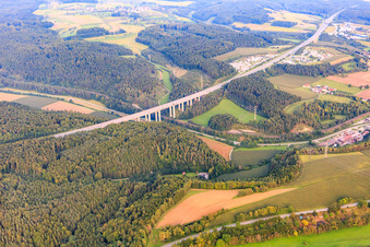 Valley bridge of the A81 over the Talbach with B491 in Engen in the state Baden-Wuerttemberg, Germany