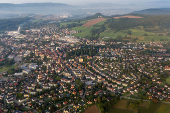 Town View of the streets and houses of the residential areas in Stockach in the state Baden-Wurttemberg, Germany