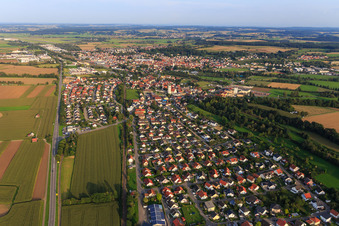 View of the town from the west in Mengen in the state Baden-Wuerttemberg, Germany