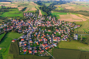 Aerial view of Village view from the southwest in the district Blochingen in Mengen in the state Baden-Wuerttemberg, Germany