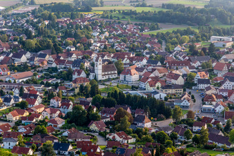 Church building Roem-kath. Kirchengemeinde Ostrachtal in Ostrach in the state Baden-Wurttemberg, Germany