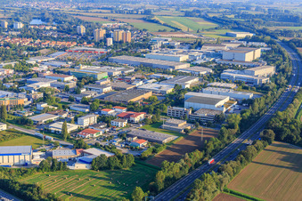 Industrial area on the A5 with Nagel-Group | Heppenheim, Logwin Solutions Heppenheim GmbH + Co. KG and TLB - UNILEVER in Heppenheim in the state Hesse, Germany