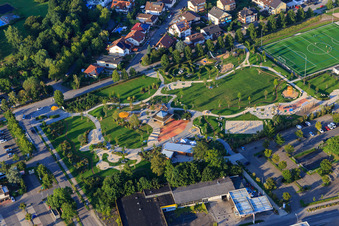 Aerial photograpy of Alla hopp! Complex & Citizens' Park Hemsbach in Hemsbach in the state Baden-Wuerttemberg, Germany