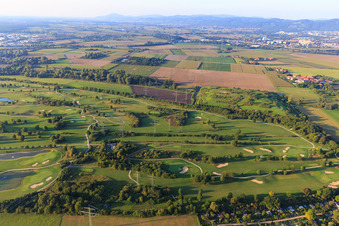 Aerial view of Golf course Heddesheim Gut Neuzenhof in Heddesheim in the state Baden-Wuerttemberg, Germany