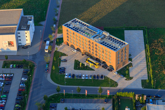 Aerial photograpy of Tobbaccon Hotel in Bensheim in the state Hesse, Germany