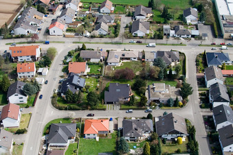 Aerial view of Nansenstr in Kandel in the state Rhineland-Palatinate, Germany