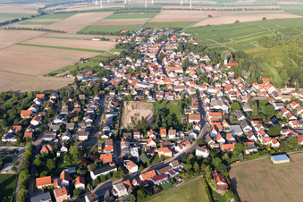 Bird's eye view of District Heßloch in Dittelsheim-Heßloch in the state Rhineland-Palatinate, Germany
