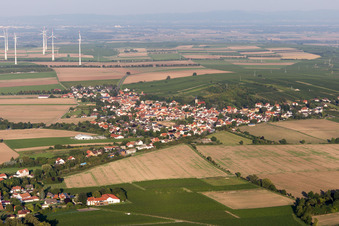 Oblique view of District Dittelsheim in Dittelsheim-Heßloch in the state Rhineland-Palatinate, Germany