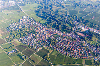 District Godramstein in Landau in der Pfalz in the state Rhineland-Palatinate, Germany viewn from the air