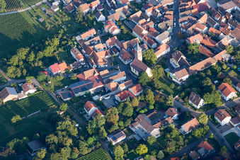 District Nußdorf in Landau in der Pfalz in the state Rhineland-Palatinate, Germany from the plane