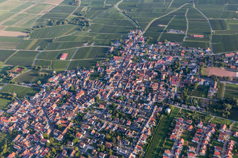 Bird's eye view of District Nußdorf in Landau in der Pfalz in the state Rhineland-Palatinate, Germany