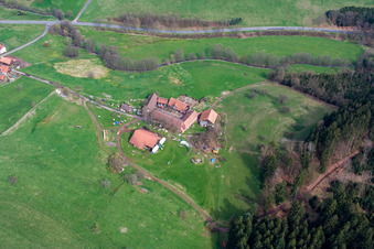 Farmstead on the Mossaubach stream in the district Unter-Mossau in Mossautal in the state Hesse, Germany