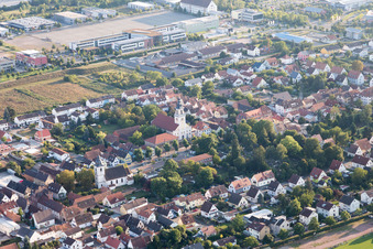 District Queichheim in Landau in der Pfalz in the state Rhineland-Palatinate, Germany from a drone