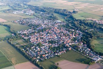 Aerial photograpy of District Billigheim in Billigheim-Ingenheim in the state Rhineland-Palatinate, Germany