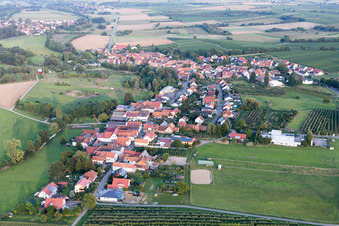 Oberhausen in the state Rhineland-Palatinate, Germany from the plane