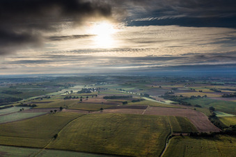 Structures on agricultural fields at morning light in Kapellen-Drusweiler in the state Rhineland-Palatinate, Germany
