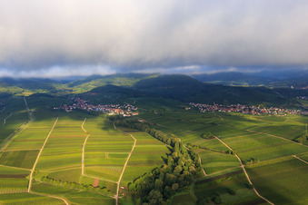 Aerial photograpy of Ranschbachtal from the east in the district Arzheim in Landau in der Pfalz in the state Rhineland-Palatinate, Germany