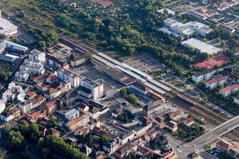 Landau in der Pfalz in the state Rhineland-Palatinate, Germany from above